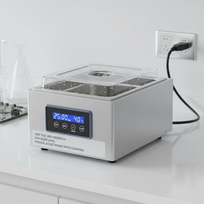 Ультразвуковая ванна настольная 280x180x200мм с низким уровнем шума для очистки медицинских и электронных деталей