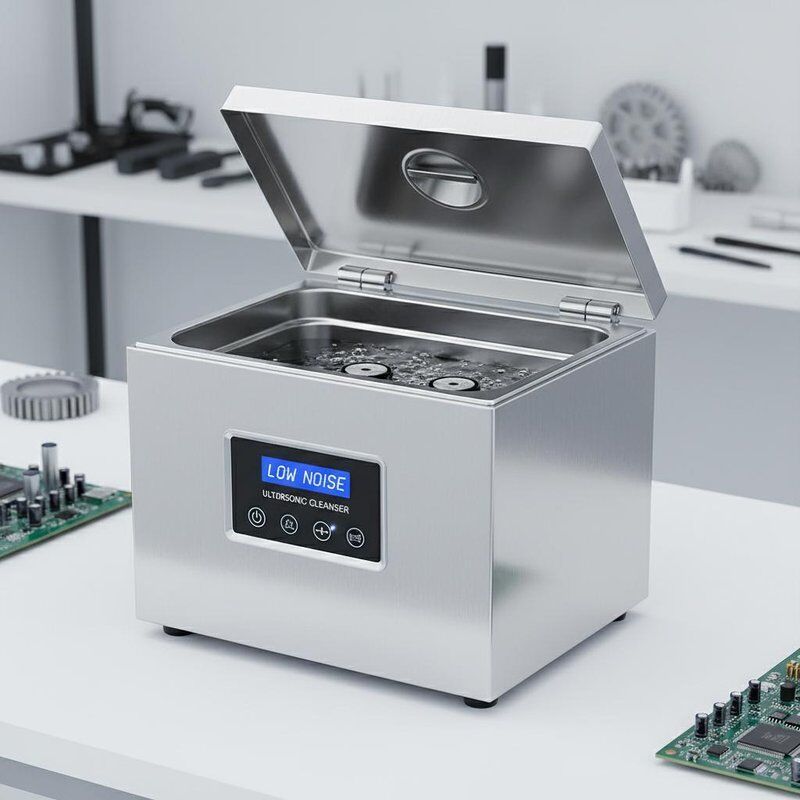 Низкошумный настольный ультразвуковой очиститель с резервуаром из нержавеющей стали, разработанный для очистки в различных отраслях промышленности