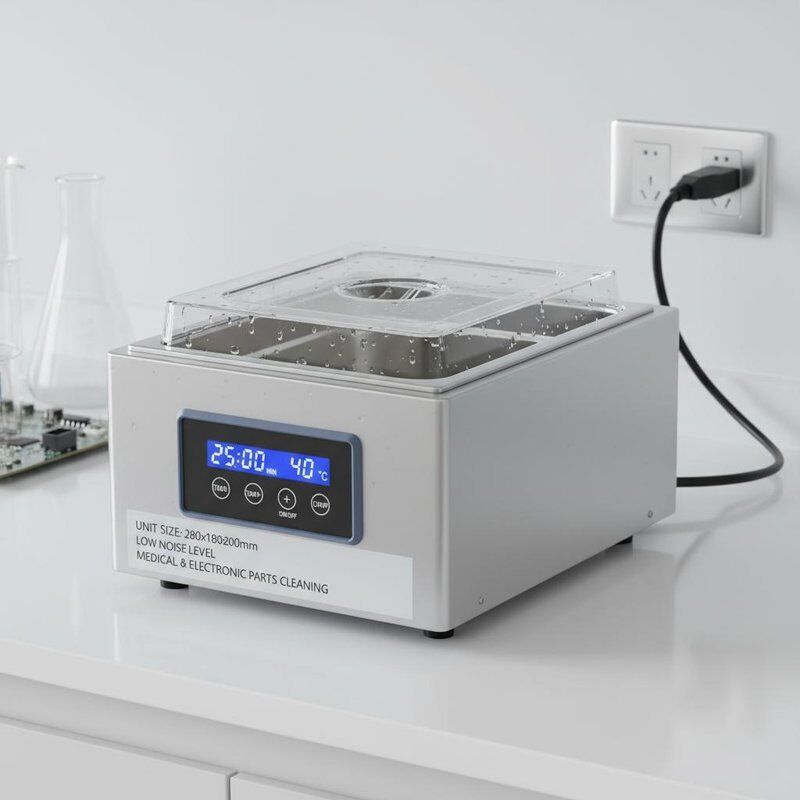 Ультразвуковая ванна настольная 280x180x200мм с низким уровнем шума для очистки медицинских и электронных деталей